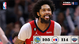 NBA简报: 鹈鹕114-105战胜勇士 莺歌26+5+5 南斯20+8