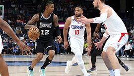 NBA简报:灰熊108-94逆转快船 贝恩22+9 祖巴茨15+15