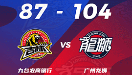 CBA简报:广州104-87力吉林 崔永熙23+8 姜伟泽20分