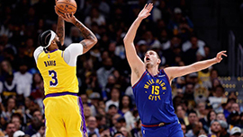 NBA简报:掘金119-107胜湖人 约基奇29+13+11 詹姆斯21+8 浓眉17+8