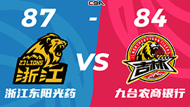 CBA简报:广厦87-84逆转吉林 胡金秋29+8 孙铭徽17+15