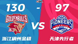 CBA简报:浙江130-97大胜天津 余嘉豪20+10 程帅澎18分