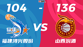 CBA简报:山西136-104大胜福建 原帅40分 葛昭宝22+7+8