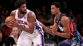 NBA简报:76人121-99轻取篮网 恩比德32+12+9 朗尼-沃克26分