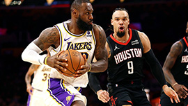 NBA简报:湖人105-104复仇火箭 詹姆斯37+6+8&罚球绝杀 浓眉27+10