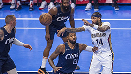 NBA简报:鹈鹕106-116终结快船 锡安32分 乔治34+8 哈登8+10