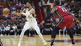 NBA简报:热火142-132大胜步行者 巴特勒36+10 哈利伯顿44+10