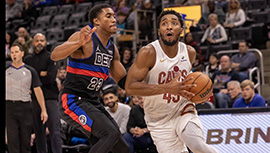 NBA简报:骑士110-101击败活塞 米切尔20分 博扬赛季首秀22分