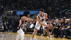 NBA简报:勇士110-106险胜开拓者 库里下半场回暖31分 库明加6中6