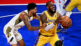 NBA简报:湖人123-109步行者夺冠 浓眉哥41+20 詹皇24+11 哈利伯顿20+11