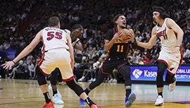 NBA简报:热火122-113力擒老鹰 希罗30+7 特雷-杨30+13