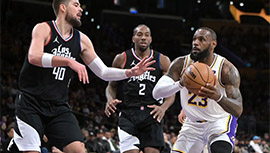 NBA简报:湖人106-103终结快船 詹姆斯25+8+7 浓眉22+10