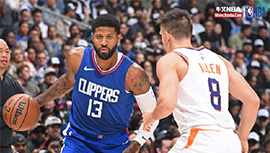 NBA简报:快船138-111再胜太阳 哈登19+7+10 乔治25+7 杜兰特30+7