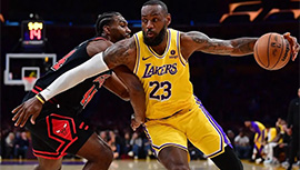 NBA简报:湖人141-132击败公牛 詹姆斯25+12 拉塞尔29分 德罗赞32+10