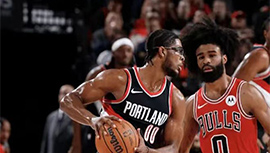 NBA简报:公牛104-96轻取开拓者 德罗赞20+7+6 格兰特24+7