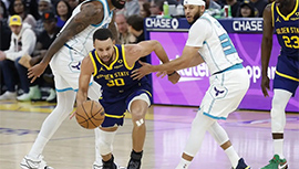 NBA简报:勇士97-84击退黄蜂 库里15+5 克莱13分 布里奇斯19+11