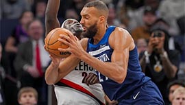 NBA简报:森林狼119-114险胜开拓者 戈贝尔10中9砍25+16 A-西蒙斯34+14