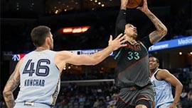 NBA简报:灰熊109-97击败奇才 杰米森生涯新高24+6 库兹马24+7