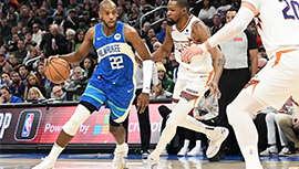 NBA简报:雄鹿140-129大胜太阳 利拉德31+16 字母缺阵 米豆复出22+7 KD仅11+9