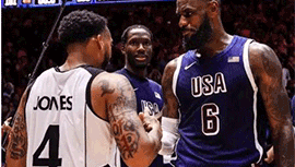 NBA简报；美国男101-100逆转南苏丹 詹姆斯25+6+7&上篮绝杀 C-琼斯三双